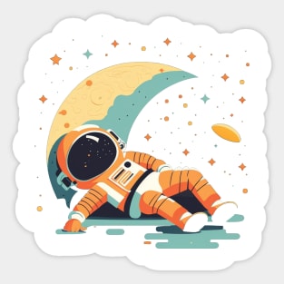 Astronaut sleeping in space Sticker